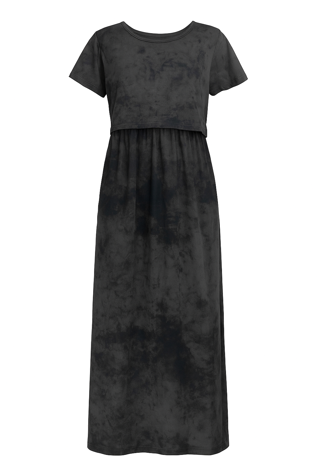 Charcoal Grey Solid Feeding Maxi Dress