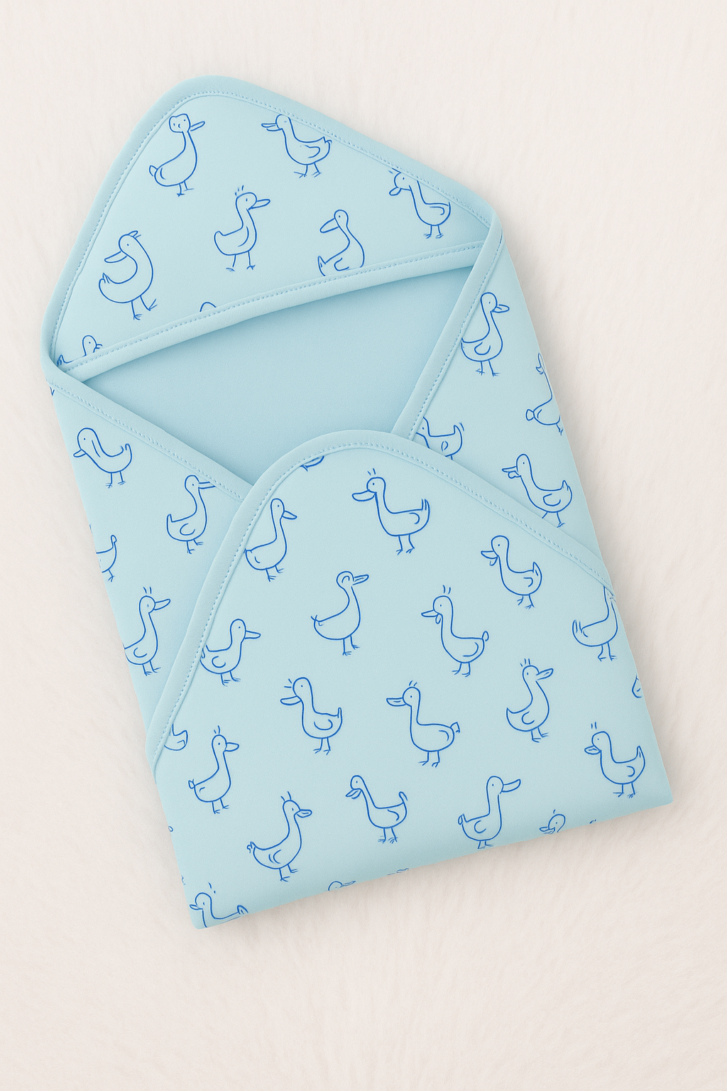Blue Duck Double Layer Hooded Baby Towel – 70×70 cm