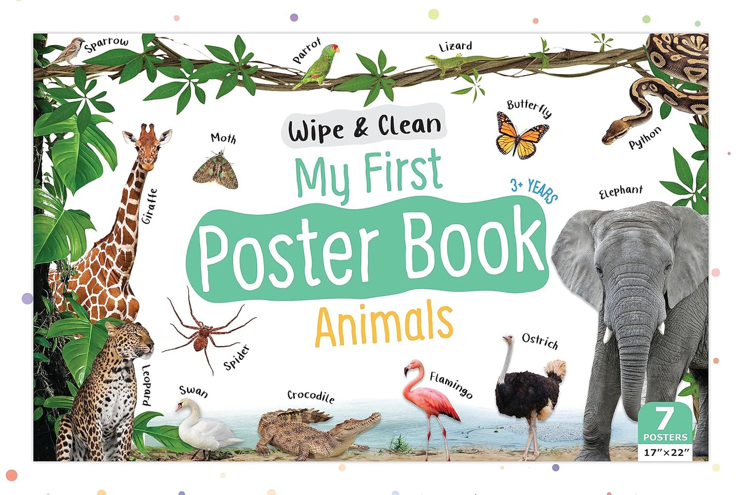 Wipe & Clean - My First Poster Book - Early Learning, Animals, Fruit And Vegetable & Things That Move