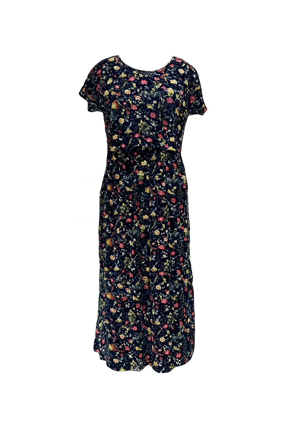 Floral Navy Feeding Maxi Dress