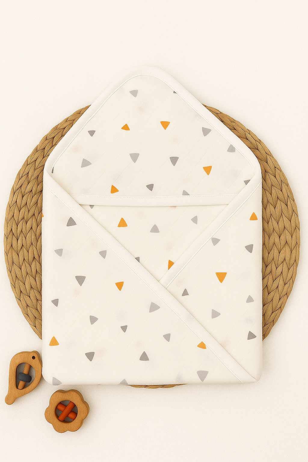 Tiny Triangles Double-Layer Hooded Towel