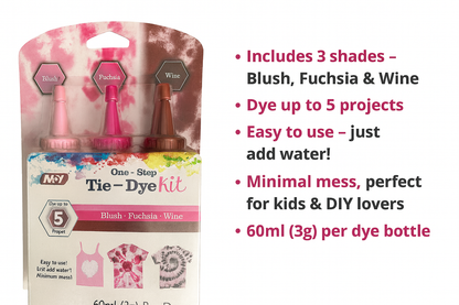 MY One-Step Tie-Dye Kit – Blush, Fuchsia & Wine (3 Colors)