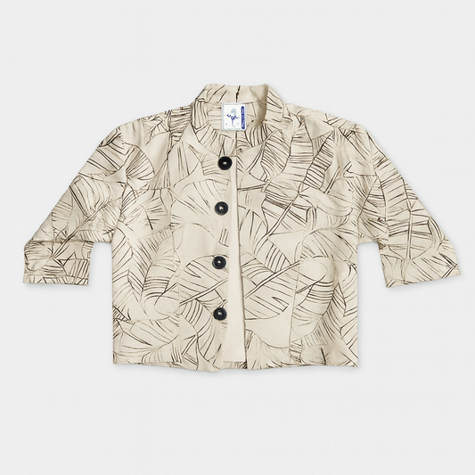 Beige Leaf Printed Boys Shirt - Mamadada