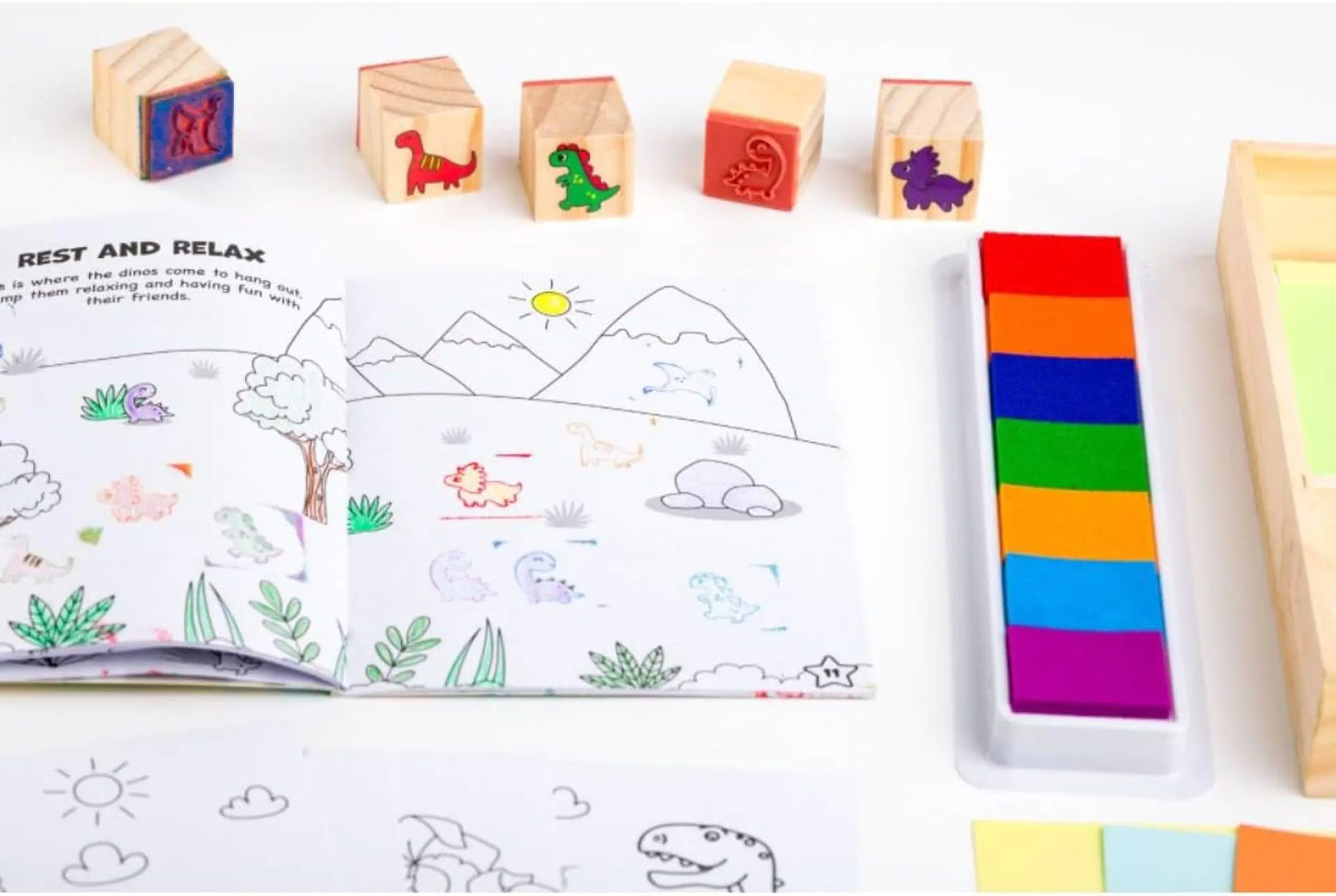 Bookoli - Wooden Dinosaurs Stampers Set