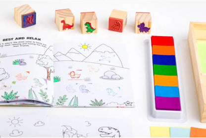 Bookoli - Wooden Dinosaurs Stampers Set
