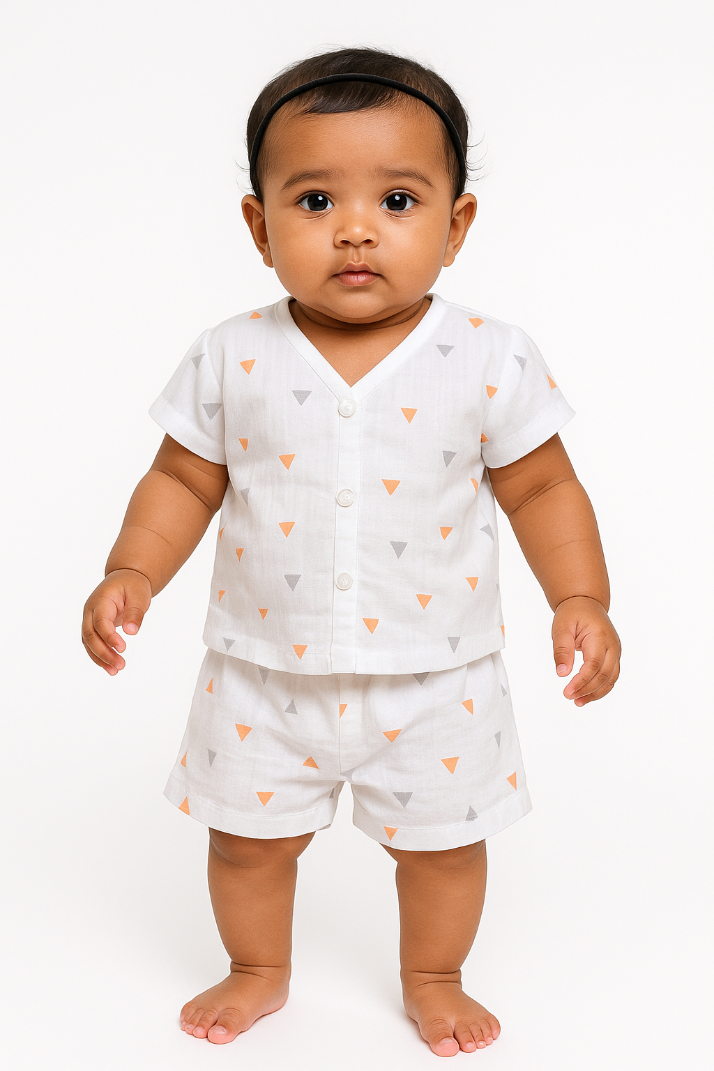 Triangle Minimal Muslin Jabla & Shorts Set