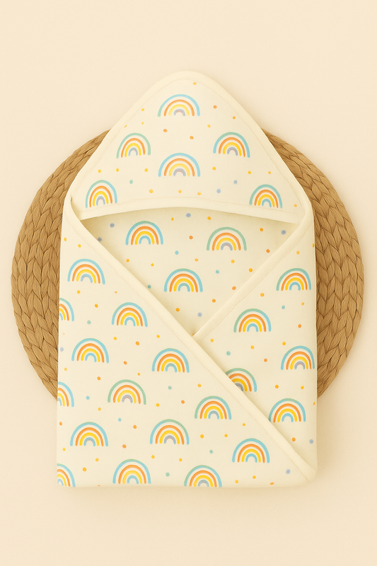 Rainbow Dreams Double-Layer Hooded Towel