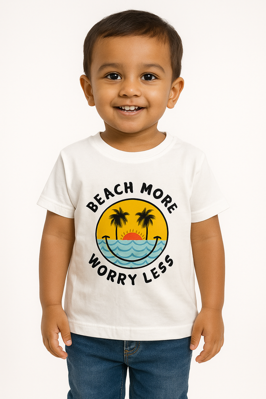 Beach More Worry Less” T-Shirt