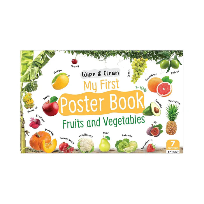 Wipe & Clean - My First Poster Book - Early Learning, Animals, Fruit And Vegetable & Things That Move