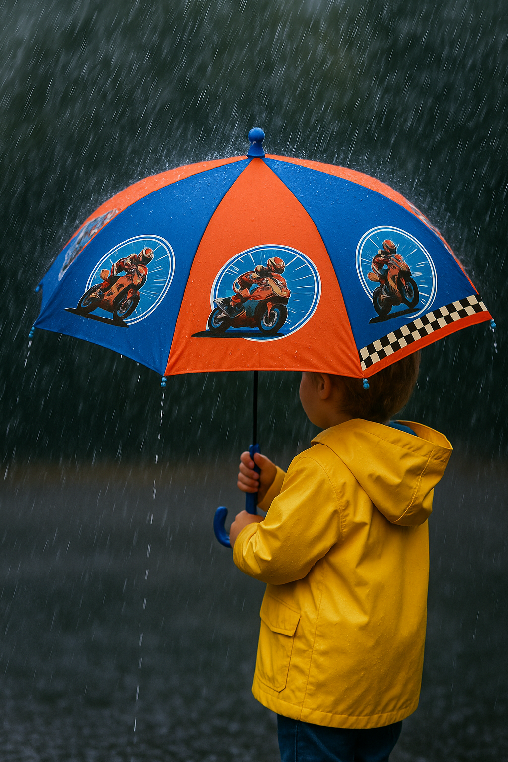 Racing Theme Umbrella (Blue & Orange)