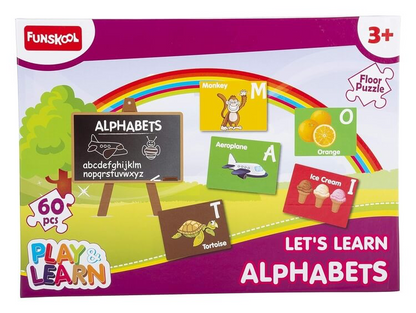 Funskool Play & Learn Alphabets – 60-Piece Educational Floor Puzzle - Mamadada