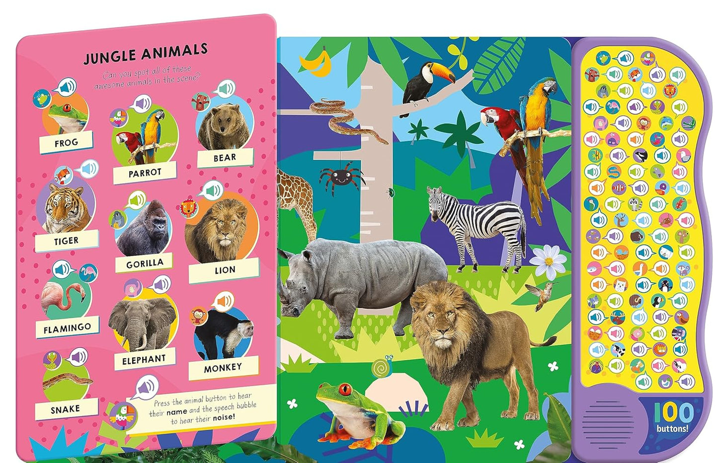 Shree Books - 100 Button Look and Find Animal words and sounds