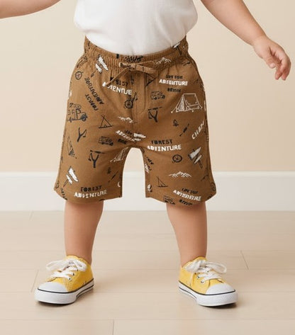 Boys Printed Cotton Shorts – Adventure, Cycle, Beach & Graphic Prints - Mamadada