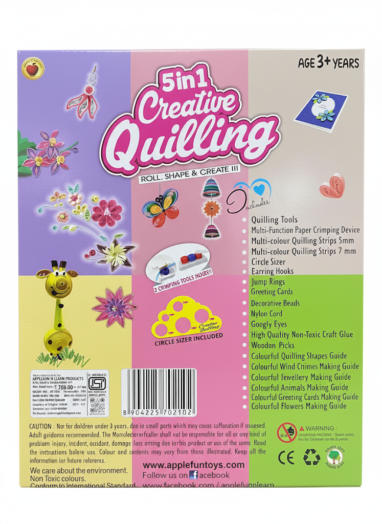 5-in-1 Creative Quilling Kit for Kids – Roll, Shape & Create
