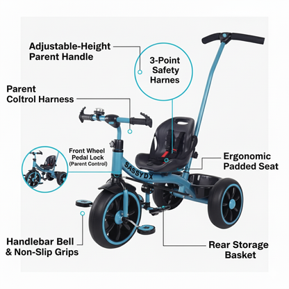 Kids Tricycle Seat with Safety Belt – Comfortable & Secure Ride