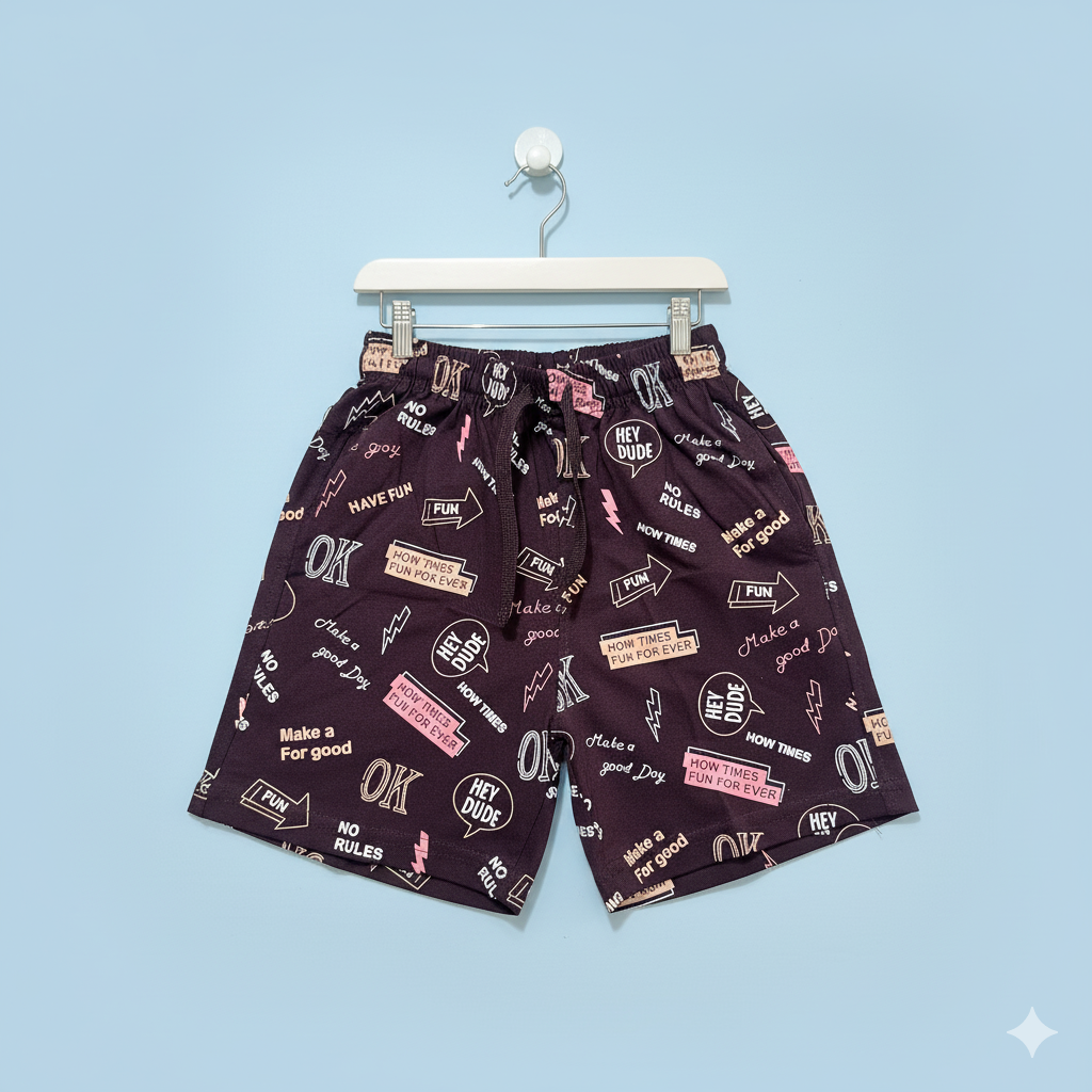 Boys Printed Cotton Shorts – Adventure, Cycle, Beach & Graphic Prints - Mamadada
