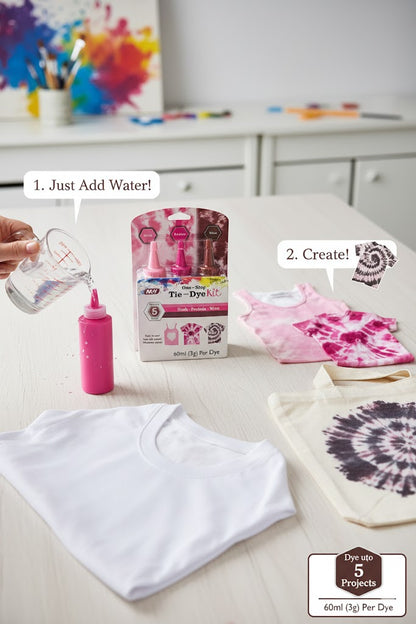 MY One-Step Tie-Dye Kit – Blush, Fuchsia & Wine (3 Colors)