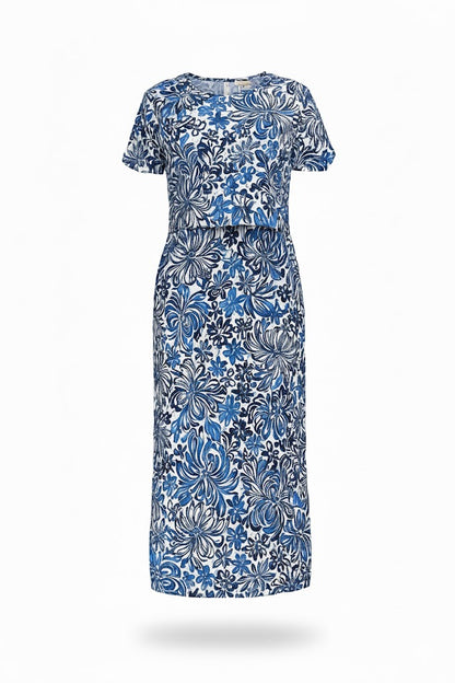 Ocean Shells Feeding Maxi Dress