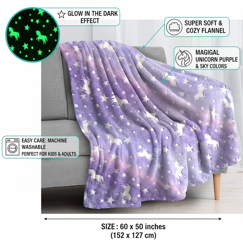 Glow-in-the-Dark Kids Blanket Collection