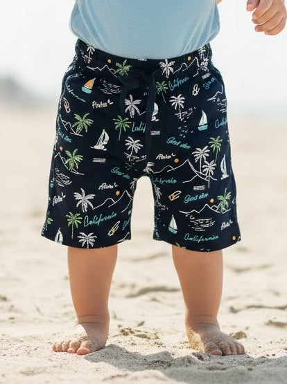 Boys Printed Cotton Shorts – Adventure, Cycle, Beach & Graphic Prints - Mamadada
