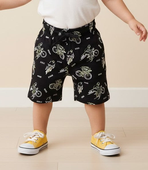 Boys Printed Cotton Shorts – Adventure, Cycle, Beach & Graphic Prints - Mamadada