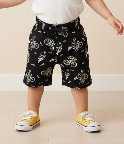 Boys Printed Cotton Shorts – Adventure, Cycle, Beach & Graphic Prints - Mamadada