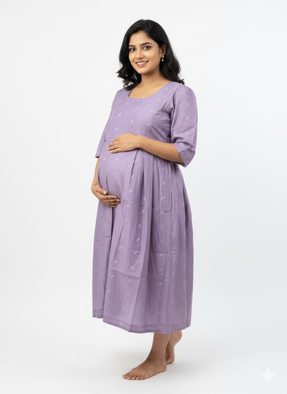 Lavender Cotton Maternity Dress