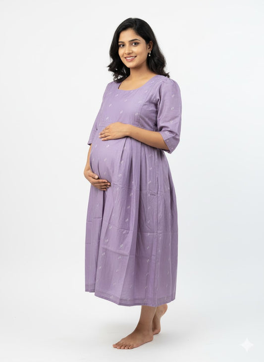 Lavender Cotton Maternity Dress