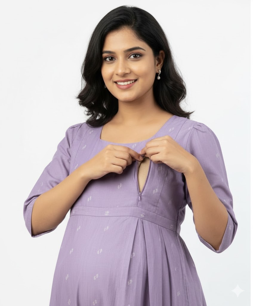 Lavender Cotton Maternity Dress