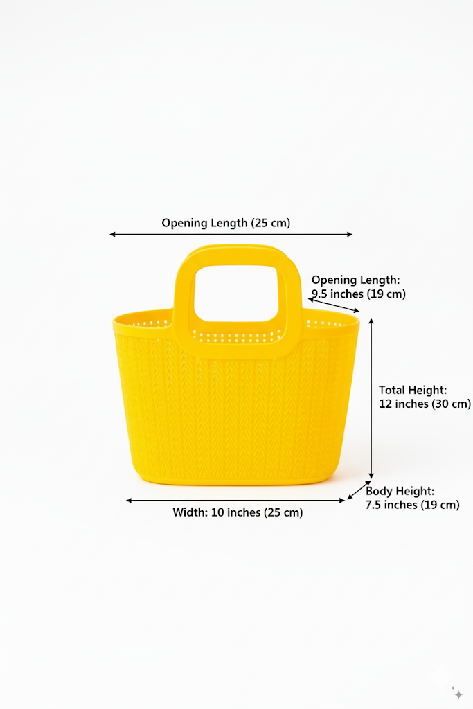 tylish Multipurpose Plastic Baskets with Textured Handle