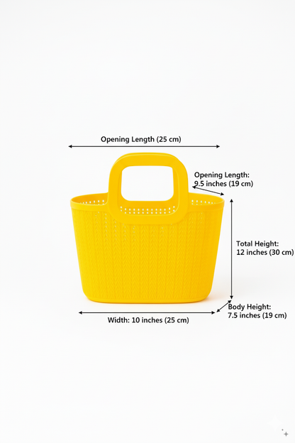 tylish Multipurpose Plastic Baskets with Textured Handle