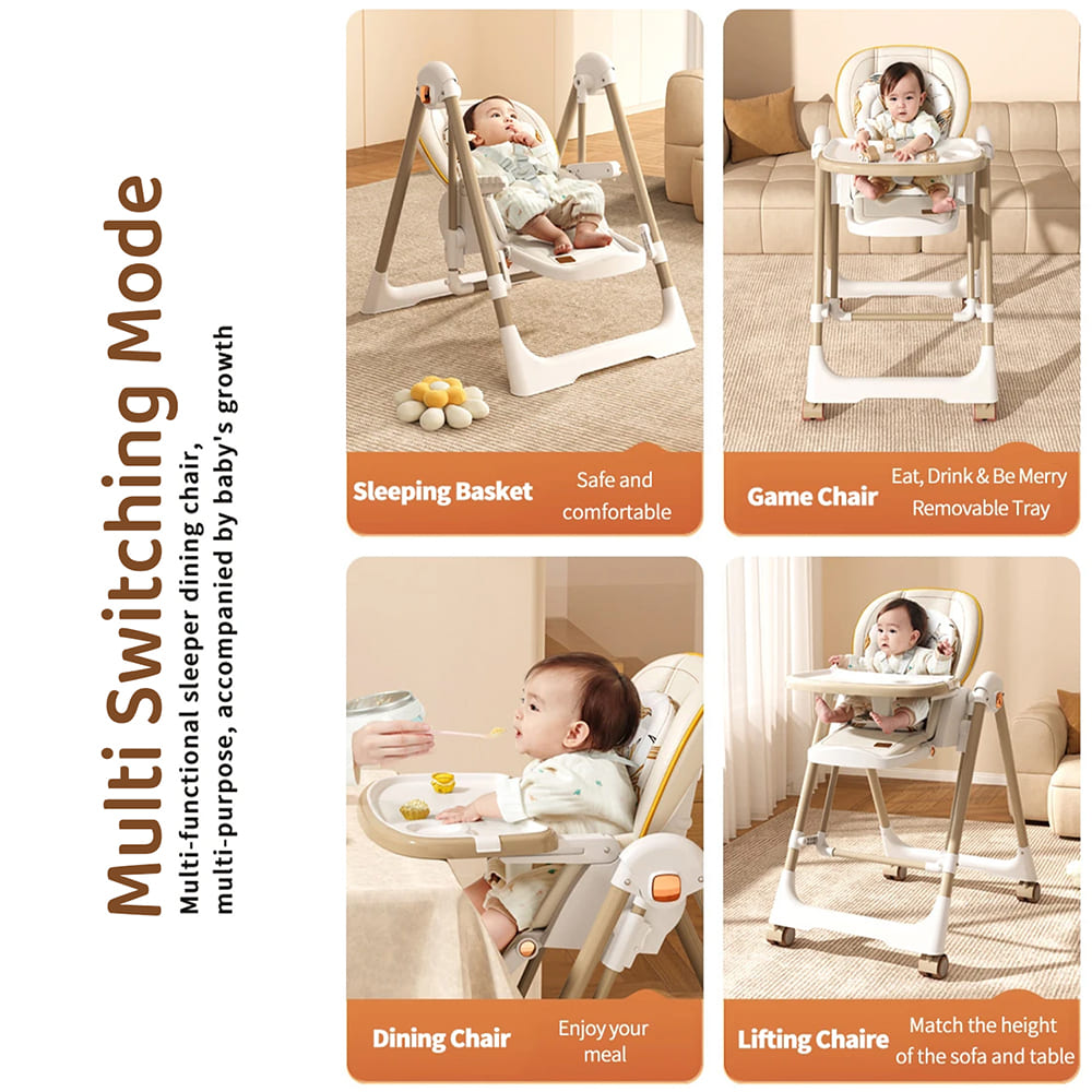 APPLE BABY- Multifunctional Baby dining High Chair with Swing Rockking Chair design